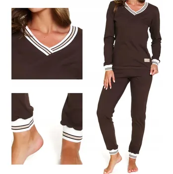 Dámské noční prádlo Doctor Nap dámské pyžamo bavlna hnědé, velikost XXL