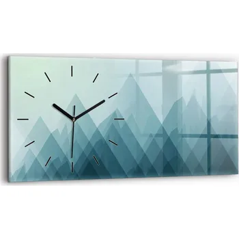 Hodiny Moderní skleněné nástěnné hodiny s potiskem 60x30 cm Geometrické tvary