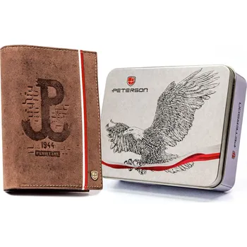 Peněženka Peterson pánská peněženka z přírodní kůže hnědá - muž