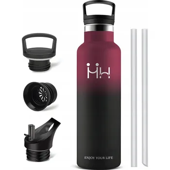 Termoska Termoláhev Termoska 750ml Nerezová Ocelová Těsná Slámka 2 Víčka DÁREK