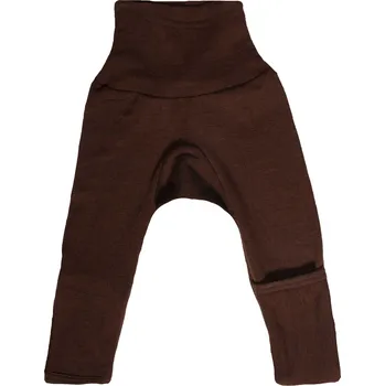 Dětské termo spodky Dětské kalhoty z merino vlny a hedvábí s ohrnovacími manžetami, hnědé Velikost: 62/68