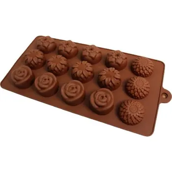 Forma na pečení Silikonová forma na čokoládky, pralinky (15 ks) 20 x 11 x 1,5 cm