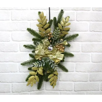 Vánoční ozdoba Vánoční ozdoba s mašlí 60x30 cm ZLATÁ