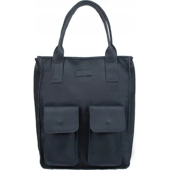 Vezze shopper kabelka z pravé lícové kůže modrá