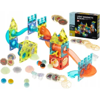 ostatní stavebnice Stavebnice mramorová kuličková dráha svítící 75 dílků