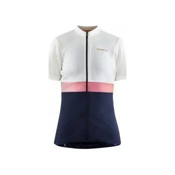 cyklistický dres CRAFT CORE Endur W bílo-šedá s tm. modrou 1910561-904396 S; Bílá dres