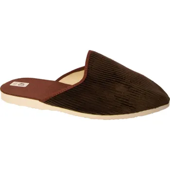 Pánské pantofle Pánské domácí pantofle Bokap 045 manžestr hnědá Velikost: 43 (EU)