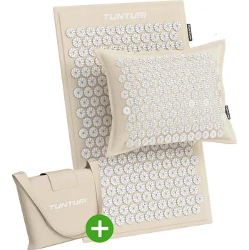 podložka na cvičení Akupresurní podložka s polštářem a taškou TUNTURI Béžová