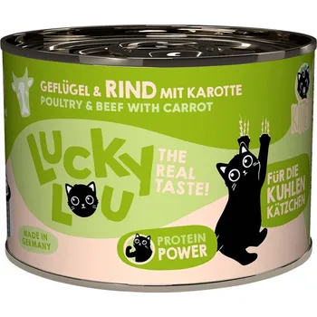 Krmivo pro kočku Lucky Lou Lifestage Kitten drůbež a hovězí maso 6× 200 g