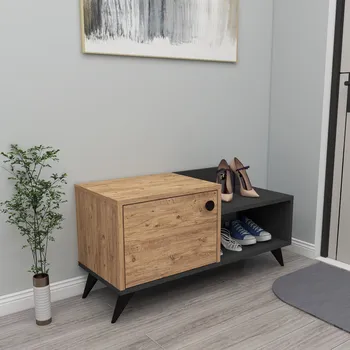 Botník Slevadoma Botník s policí JEREL borovice Atlantic / antracit