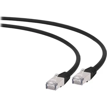 Síťový kabel Gembird patch kabel S/FTP Cat. 6A LSZH, 1 m, černý PP6A-LSZHCU-BK-1M