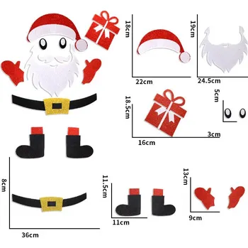Vánoční dekorace Vánoční ozdoba z plsti Santa Claus na dveře, okno k nalepení