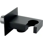 NOVASERVIS Kvadro Držák Sprchy s Vývodem 1/2", kovový, černý