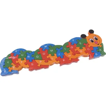 Dřevěná hračka Vzdělávací dřevěné puzzle-Housenka