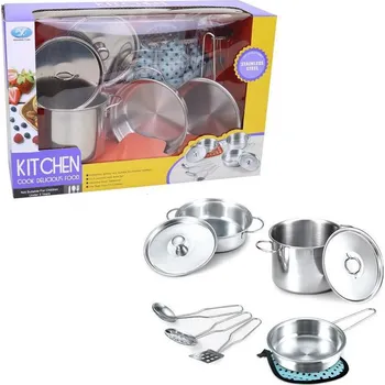 nádobí do dětské kuchyňky Nerezové nádobí - hrnec 9 ks