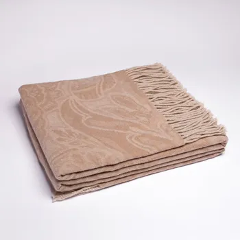 deka Kašmírový vzorovaný pléd Venezia – Beige – 100% kašmír