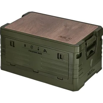 Úložný box Nils Skládací box Camp NCB4002 2v1 s víkem a dřevěnou deskou 32L zelený + DÁREK