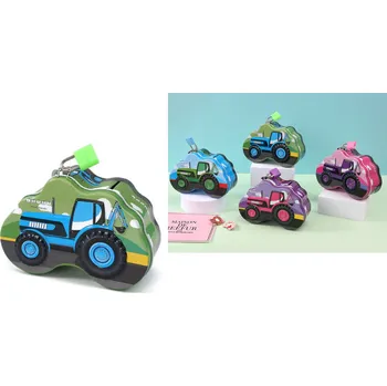 Pokladnička Pokladnička, plechová krabička TRAKTOR 14x9x5,5 cm MIX BAREV