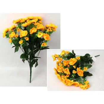 umělá květina Kytice CHRYZANTEMA drobná výška 50 cm, 18 stonků (54 květů 5-2 cm) ORANŽOVÁ