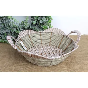 Odpadkový koš Kruhový koš s uchy 36x32,5x12 cm ŠEDÝ