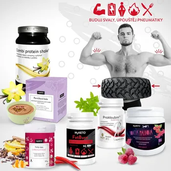 Keto dieta Výhodný balíček s proteiny a minerály "Buduj svaly, upouštěj pneumatiky"