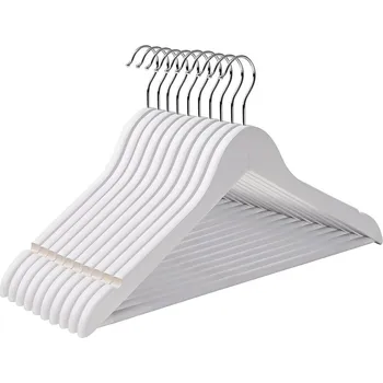 Ramínko SONGMICS Dřevěná ramínka, 44.5x23x1.2cm, stříbrná Dřevěný věšák