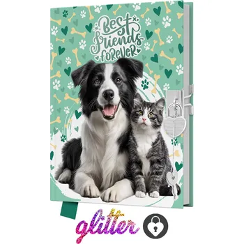 Blok Památník JUNIOR 14x18 cm, 80 list. čistý se zámkem - Best Friends Forewer