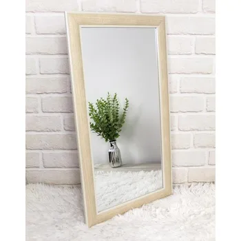 Zrcadlo Obdélníkové nástěnné zrcadlo v světlém rámu 66,5x37 cm