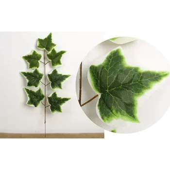 Vánoční dekorace List 1-ramienny BLUSZCZ výška 54 cm ZELENÝ s bílým okrajem