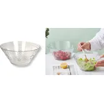 Mísa, salátová mísa plastová, akrylová KRUHOVÁ s reliéfními vzory 22x10,5 cm