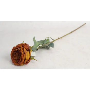 umělá květina Květina RŮŽE sušená výška 64 cm (květina 9x5 cm) RŮŽOVÁ