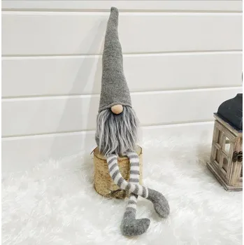 plyšák SKRZAT látkový s měkkýma nohama sedící 46 cm ŠEDÝ