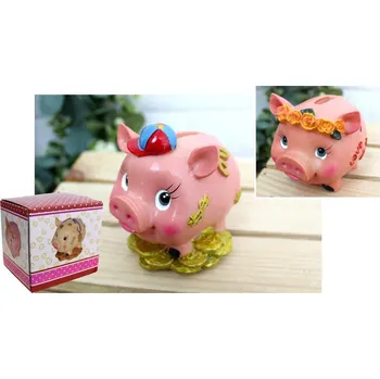 Pokladnička Plastová pokladnička PRASÁTKO 8x8x7 cm RŮZNÉ VZORY - 1 ks