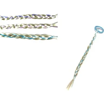 Gumička s copánkem ze syntetických vlasů a stužkou 41 cm – mix barev