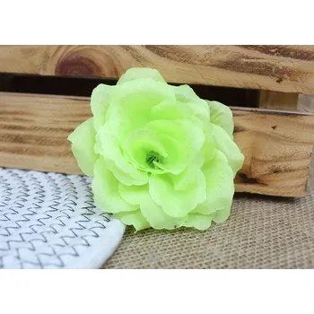 umělá květina Květinová hlavička RŮŽE 10 cm – světle ZELENÁ