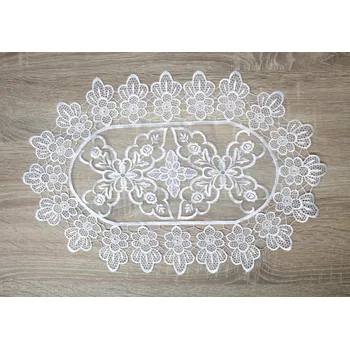 Papírový ubrousek Gipuira ubrousek OVALNÝ 40x30 cm bílý KVĚTY