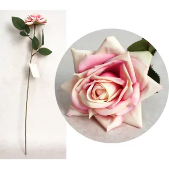 umělá květina Květ RŮŽE výška 50 cm (květ 9 cm) RŮŽOVÁ