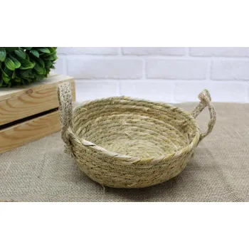 Pletený koš s uchy PLOCHÝ 27x11 cm