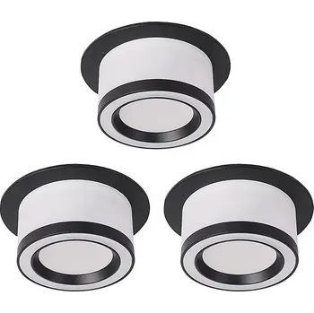 Žárovka Luxera Prezent Atta set 3 ks GU10 50 W, stropní zapuštená bodovka, černá