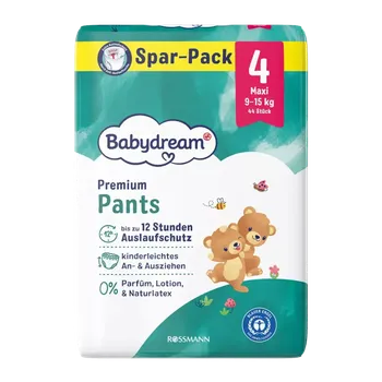 Plenkové kalhoty Babydream Plenkové kalhotky Maxi 9–15 kg, vel. 4 44 ks