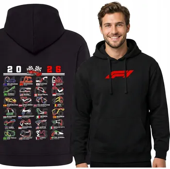 Pánské oblečení PÁNSKÁ MIKINA S KAPUCÍ F1 FORMULE JEDEN KALENDÁŘ 2026 OKRUHY XXL