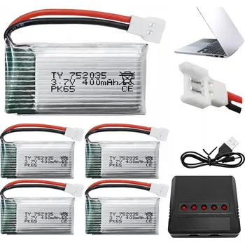 IP kamera SADA 6 BATERIÍ 3.7V 400MAH PRO DRONY HUBSAN SYMA WLTOYS + NABÍJEČKA