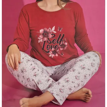 Dámské oblečení Dámské bavlněné pyžamo dlouhé, dlouhý rukáv, dlouhé kalhoty, 2XL XXL plus size