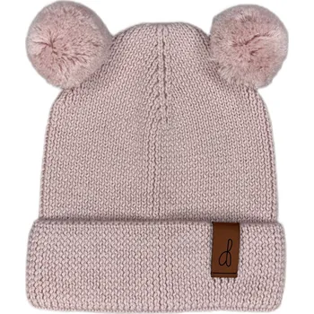 Dívčí mikina Mimilove Čepice MERINO bambulky 12-24 měsíců Růžová OUTLET