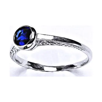 Prsten Zlatý prsten , bílé i žluté zlato , zirkon spinel - T 1443 (zirkon spinel 5 mm)