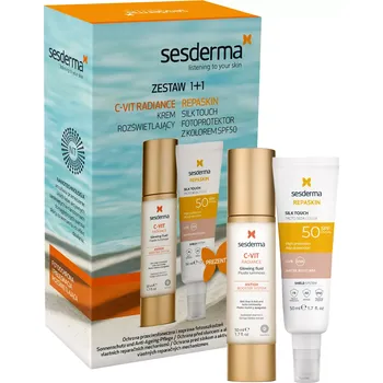 Pleťový krém sesderma - C-VIT Radiance + Repaskin Silk Touch Color SPF50 - Sada produktů na obličej - Rozjasňující krém 50ml + Tónovací krém 50ml