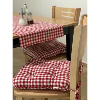 Dekorativní polštářek Podsedák kanafas červený - 40 x 40 cm