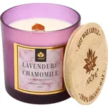 ARÔME Sojová vonná svíčka s dřevěným knotem – Lavender and Chamomille, 400 g