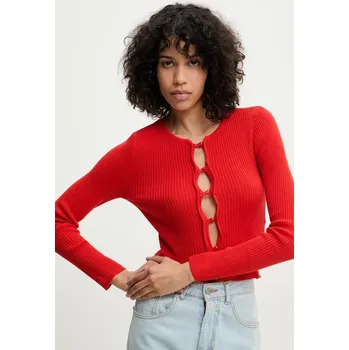 Dámský svetr Bavlněný kardigan Answear.LAB LKC.364LELOE.ums červená 33X, vel. M