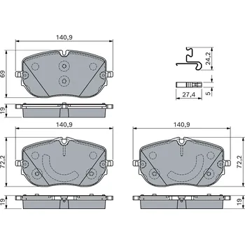 Brzdová destička Sada brzdových destiček, kotoučová brzda BOSCH 0 986 460 181